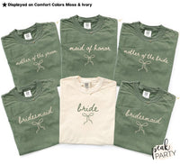 Coquette Bow Bridal Shirt, Bachelorette Outfit for Bride, Wedding Day Tee, Engagement Gift for Bride, Bridal Shower Gift, Bridal Party Shirt