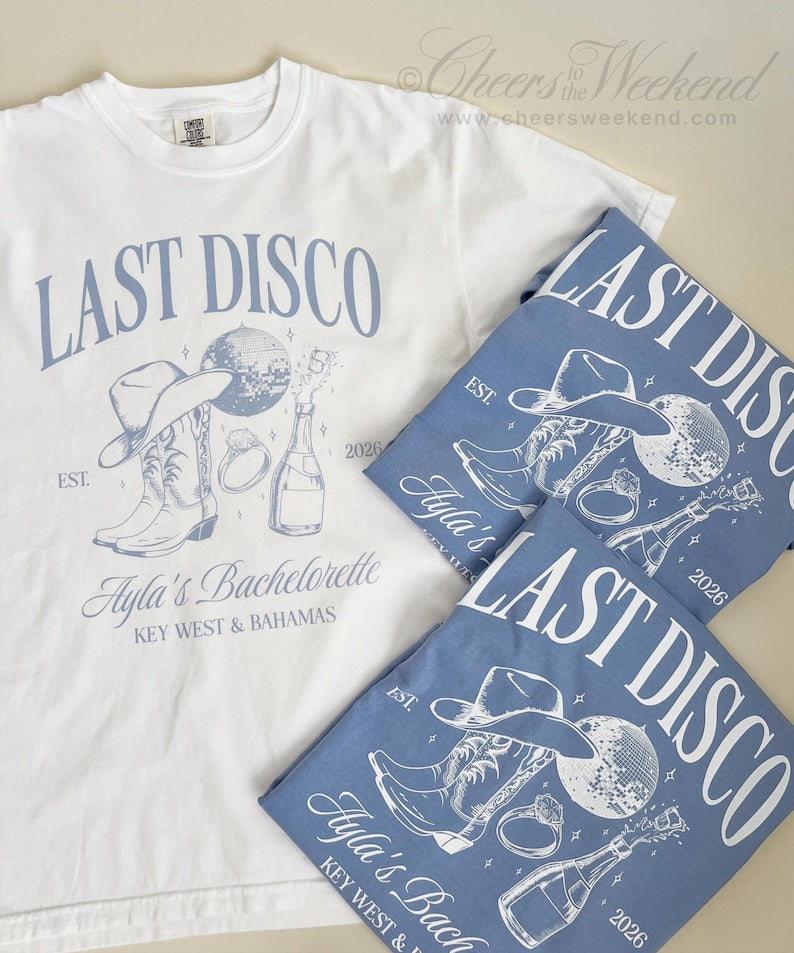 Last Disco Bachelorette Shirts, Disco Bride Custom Shirt, Comfort Colors Bachelorette Shirts