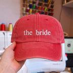 Custom Bride Squad Embroidered Hat, Personalized Bachelorette Party Hats, The Bride Hat, Matching Bridal Shower Hats, Vintage Baseball Hat