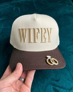 Wifey Embroidered Hat, 5 Panel Baseball Hat, Bride Gift, Honeymoon Hat, Just Got Married