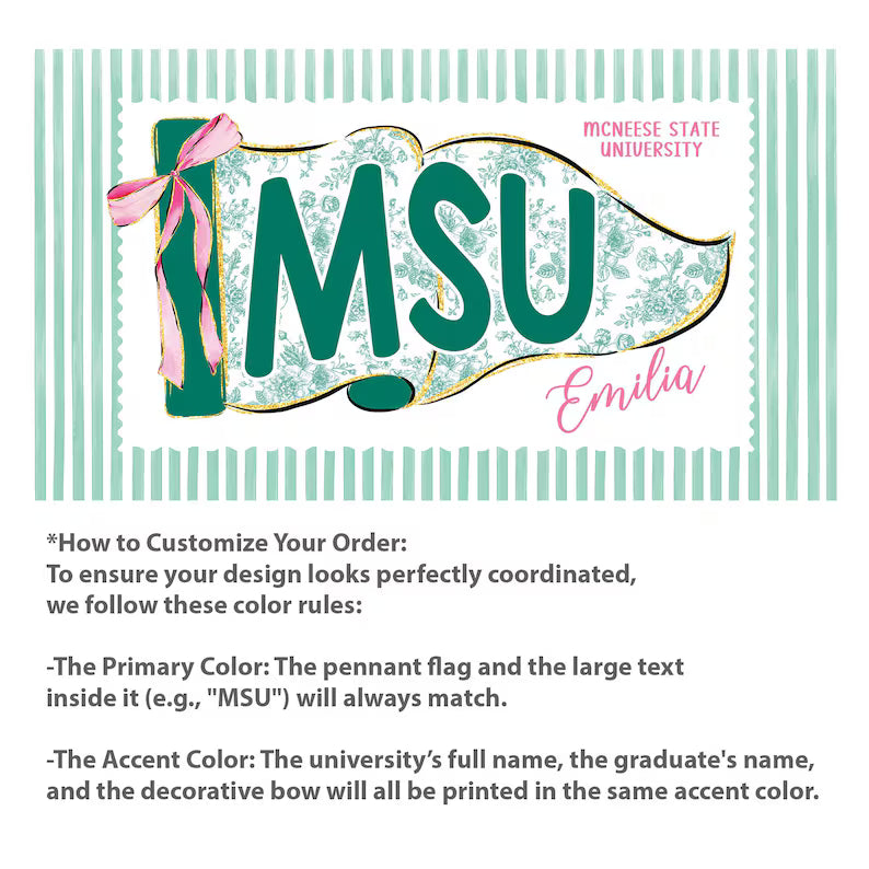 Personalized School Spirit Beach Towel: Coquette College Pennant Flag Towel, Grandmillennial Striped Towel, Sorority Girls Graduation Gift