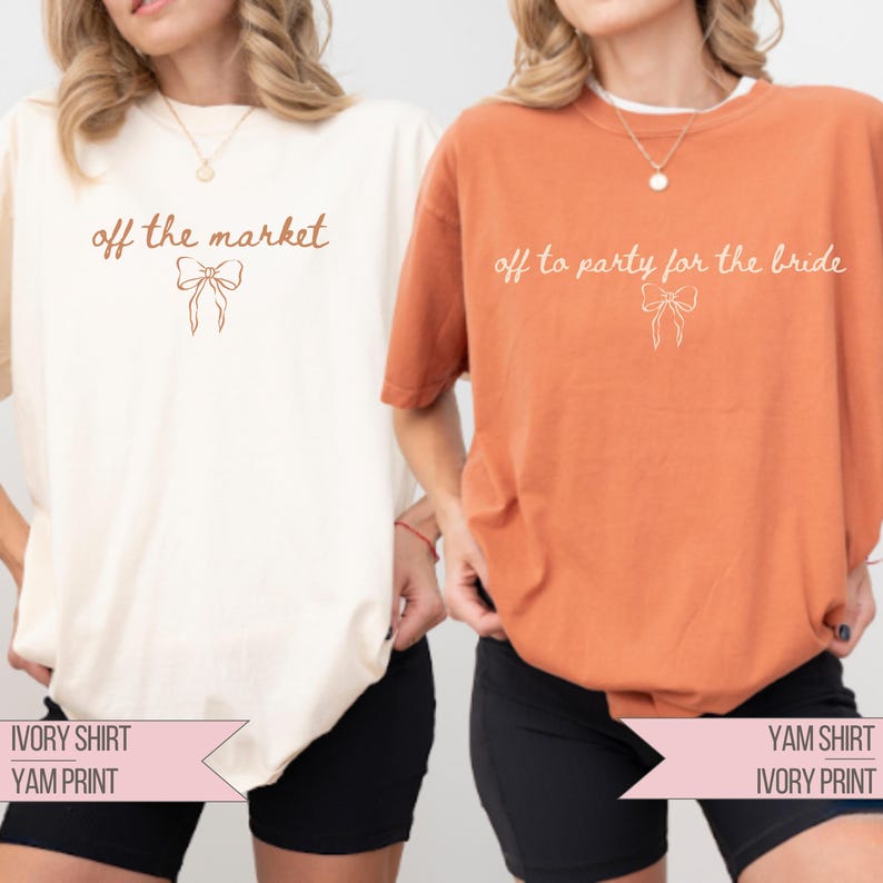 Coquette Bow Bachelorette Shirts Comfort Colors Off The Market Custom Bridal Party Group Tee