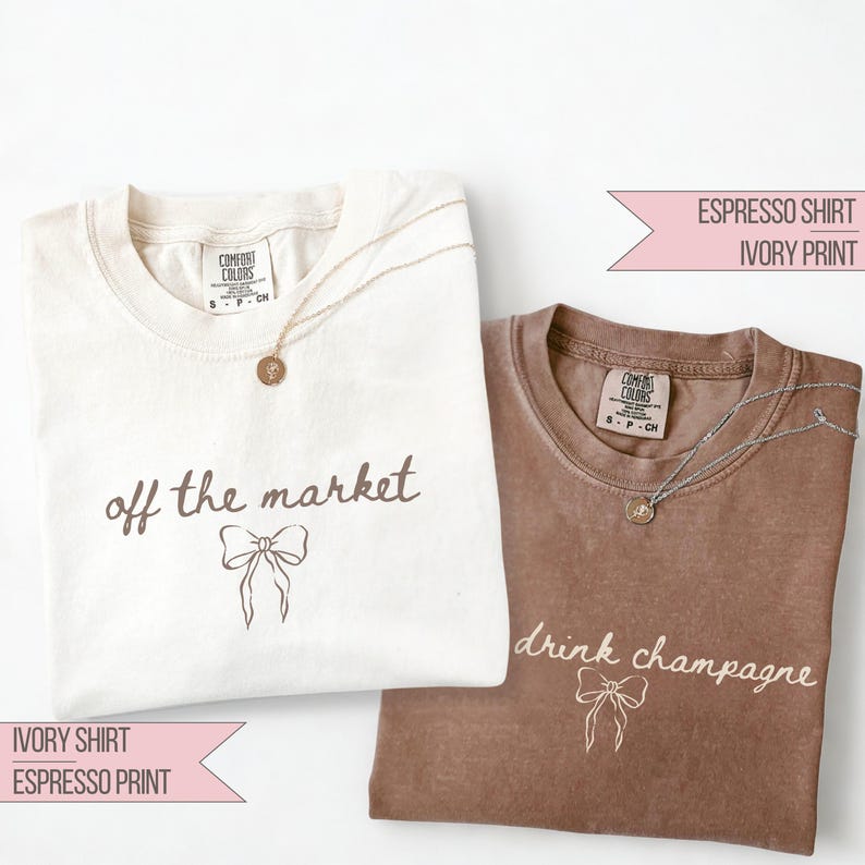 Coquette Bow Bachelorette Shirts Comfort Colors Off The Market Custom Bridal Party Group Tee