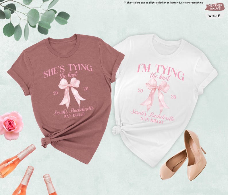 Bachelorette Party Shirts, She’s Tying the Knot Tee, Bridal Party Matching Shirts, Bride Squad Shirt, Bridesmaid Gift, Wedding Weekend Tee
