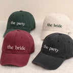 Embroidered The Bride and The Party Caps, Custom Bachelorette Party Hat, Team Bride Vintage Baseball Hat, Bridal Shower Gift, Bach Party Cap
