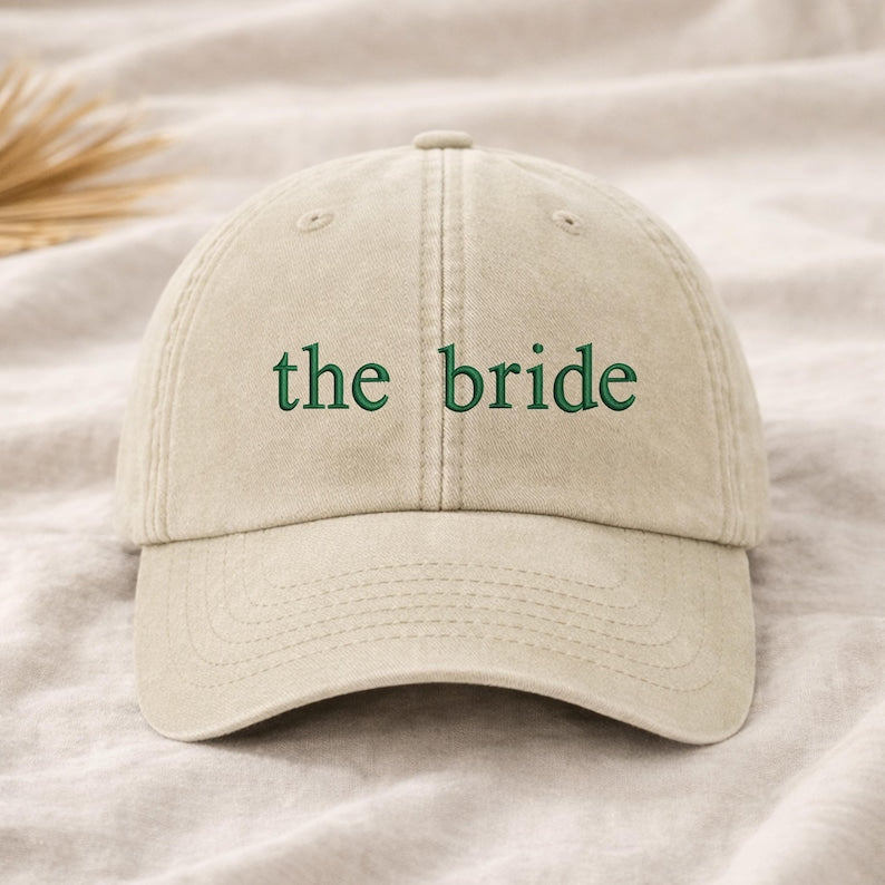 Embroidered The Bride and The Party Caps, Custom Bachelorette Party Hat, Team Bride Vintage Baseball Hat, Bridal Shower Gift, Bach Party Cap