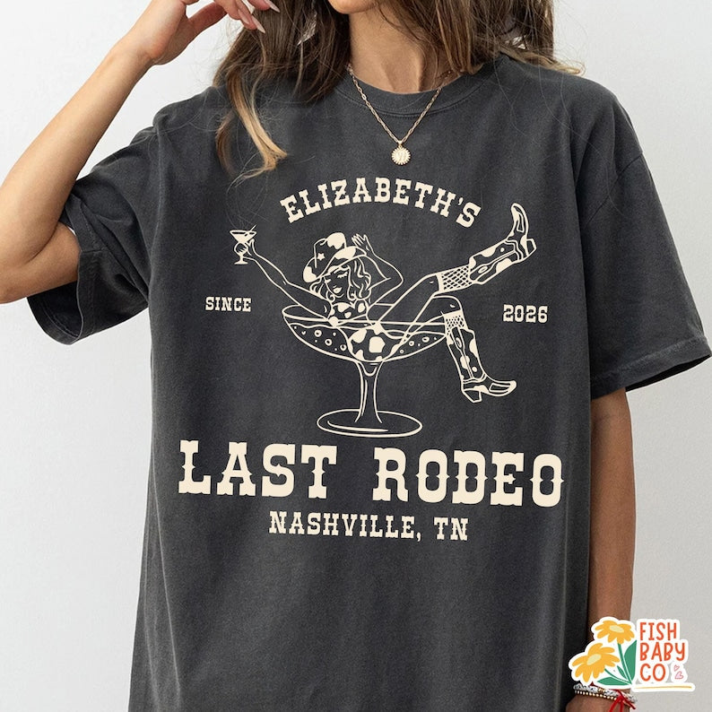 Custom Last Rodeo Bachelorette Party Shirt, Western Cowgirl Bridal Shower