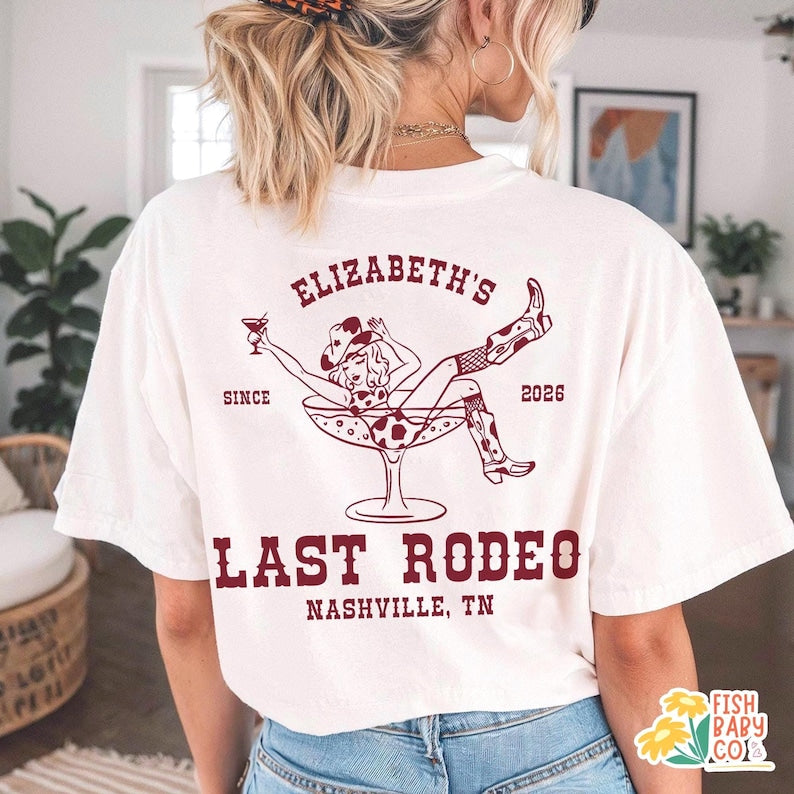 Custom Last Rodeo Bachelorette Party Shirt, Western Cowgirl Bridal Shower