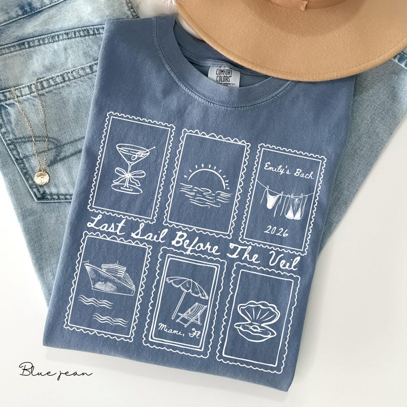 Comfort Colors Last Sail Before The Veil Boat Girls Trip Tee,Custom Bachelorette Cruise Shirts, Personalized Nautical Bach Party, Bikini