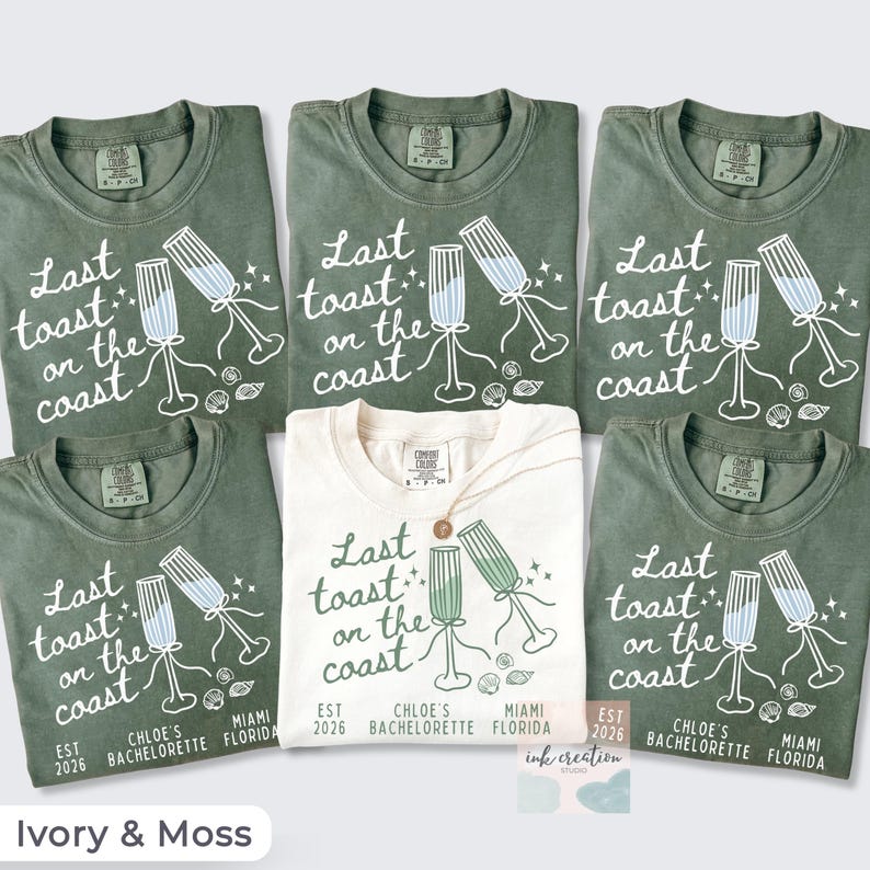 Last Toast on the Coast Shirt, Custom Beach Bachelorette Shirts, Personalized Bachelorette Shirts, Custom Location, Custom Bach Party Shirts