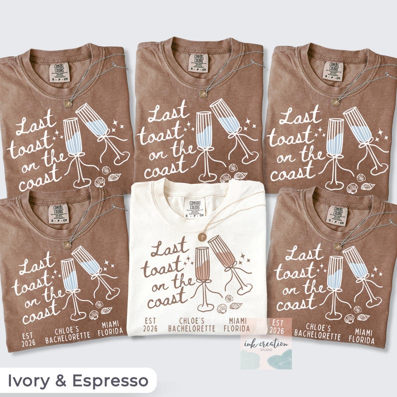 Last Toast on the Coast Shirt, Custom Beach Bachelorette Shirts, Personalized Bachelorette Shirts, Custom Location, Custom Bach Party Shirts