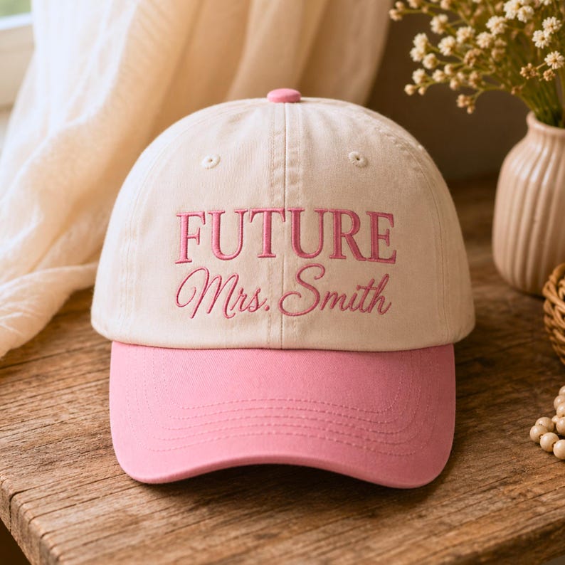 Embroidered Future Mrs Two Tone Hat, Trucker Bridal Shower Gift Cap
