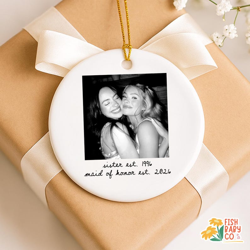 Custom Besties Photo Jewelry Dish, Maid of Honor Trinket Tray, Sister Keepsake, Bridal Gift