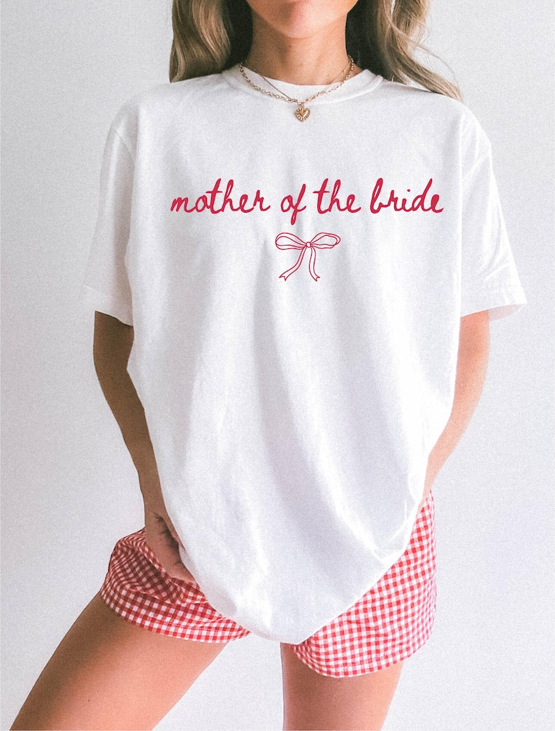Coquette Bow Bride Shirt, Bachelorette Party Matching Tees, Bridesmaid Tee, Wedding Day Gift, Bridal Shower Shirts