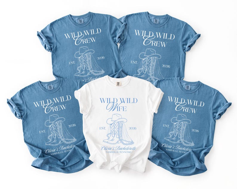 Custom Wild Wild Wife Bachelorette Shirt, Cowboy Bachelorette, Last Rodeo Bachelorette, Bridal Party Outfit, Personalized Girls Trip