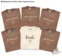 Coquette Bow Bridal Shirt, Bachelorette Outfit for Bride, Wedding Day Tee, Engagement Gift for Bride, Bridal Shower Gift, Bridal Party Shirt