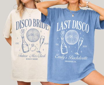 Last Disco Bachelorette Shirts, Disco Bride Custom Shirt, Comfort Colors Bachelorette Shirts
