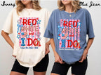 Custom Red White and I Do Shirt Personalized 4th of July Bachelorette Group Tee Matching Patriotic Party Comfort Colors All American Bride