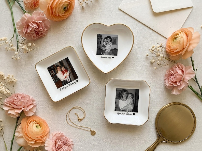 Personalized Bestie Photo Trinket Dish, Photo Jewelry Dish, Jewelry Ring Dish, Bridesmaid Proposal, Maid of Honor, Photo Trinket Dish