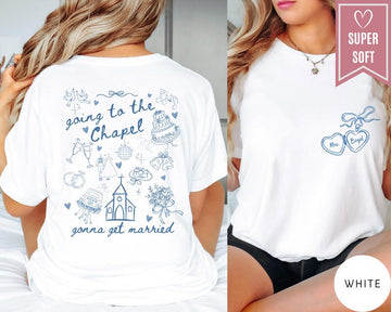 Comfort Colors® Going to the Chapel Personalized Bridal Shirt, Wedding Day of Bride Tee, Gift for Newly Engaged Custom Coquette Future Mrs.