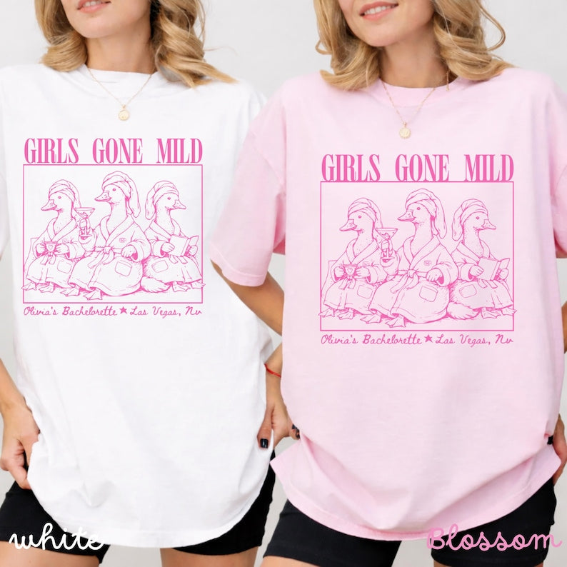 Custom Bachelorette Party Shirt, Girls Gone Mild Shirt, Goose Bachelorette Shirt, Bridesmaid Matching Shirts
