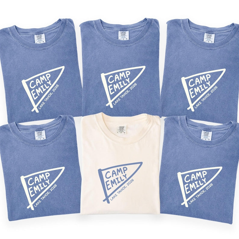 Custom Camp Bachelorette Shirts Lake Weekend Tee Personalized Camp Bach Shirt Girls Trip Matching Vacation Outfit