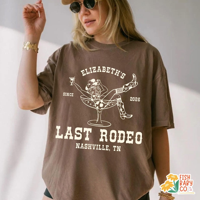 Custom Last Rodeo Bachelorette Party Shirt, Western Cowgirl Bridal Shower