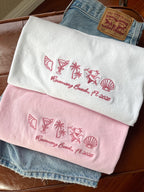 Embroidered Beach Bachelorette Shirts, Custom Bach T-shirt, Coastal Bride, Miami Bridal Party, Bikini Martini Bach, Comfort Colors Tee
