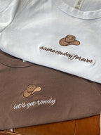 Custom Embroidered Cowgirl Bachelorette Baby Tee Shirt, Nashville Bach Party, Western Bride, Rodeo Bach Crop Tops, Country Bach Party Shirts