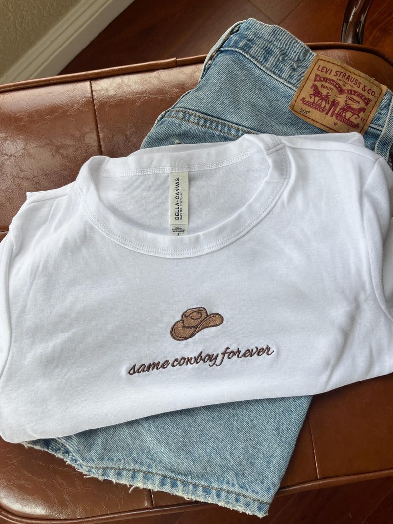 Custom Embroidered Cowgirl Bachelorette Baby Tee Shirt, Nashville Bach Party, Western Bride, Rodeo Bach Crop Tops, Country Bach Party Shirts