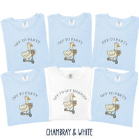 Funny Goose Bachelorette Shirt, Off to Party Bride Tee, Comfort Colors Bach Club, Bridal Party Girls Trip Shirt, Wedding Weekend