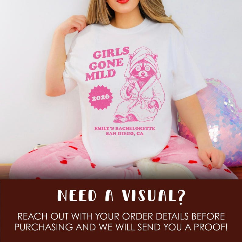 Girls Gone Mild Bachelorette Cat Shirt, Slumber Party Themed Bach Party Tshirt, Girls Trip Spa Chill Bach Tee, Pajama Sleepover Bach Tee