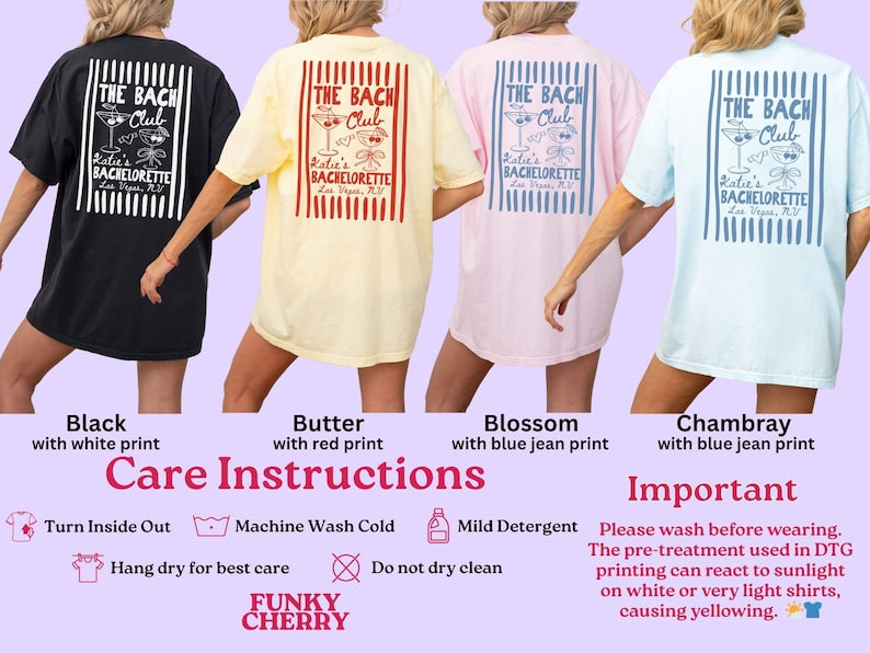 Personalized The Bach Club Bachelorette Comfort Colors Shirt, Bridal Party Gifts, Bridal Shower Favors,Bridesmaid Gift,Cocktail Bachelorette