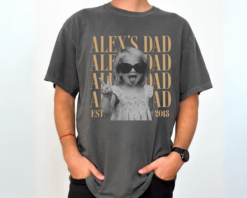 Custom Dad Vintage Photo Shirt: Personalized Fathers Day Shirt With Kids Photo, Funny Dad Shirt, Best Dad Ever Shirt, New Dad Gift
