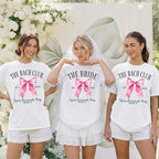 Coquette Bachelorette Shirts, Bow Bach Club Shirt, Pink Bow Bride Squad, Custom Bachelorette Party Shirts, Girls Trip Outfit