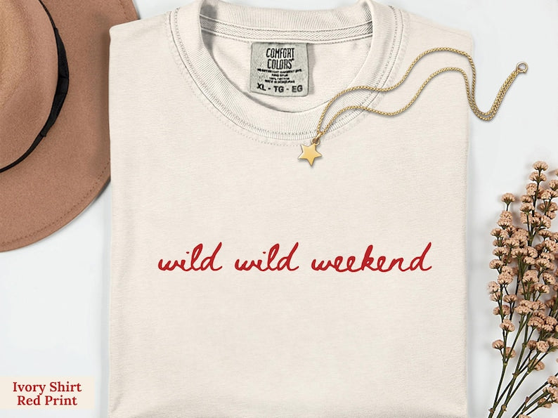 Wild Wild Wife Bachelorette Shirts-Custom Cowgirl Last Rodeo Bach Weekend-Personalized Nashville Texas Austin Western Bridal Party T-Shirts