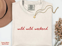 Wild Wild Wife Bachelorette Shirts-Custom Cowgirl Last Rodeo Bach Weekend-Personalized Nashville Texas Austin Western Bridal Party T-Shirts