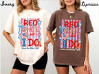 Custom Red White and I Do Shirt Personalized 4th of July Bachelorette Group Tee Matching Patriotic Party Comfort Colors All American Bride