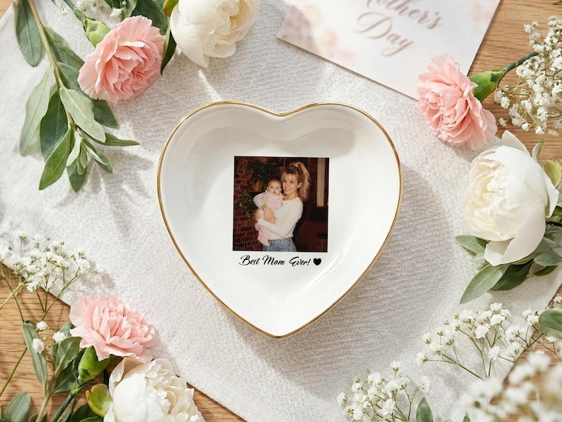 Personalized Bestie Photo Trinket Dish, Photo Jewelry Dish, Jewelry Ring Dish, Bridesmaid Proposal, Maid of Honor, Photo Trinket Dish