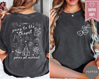 Comfort Colors® Going to the Chapel Personalized Bridal Shirt, Wedding Day of Bride Tee, Gift for Newly Engaged Custom Coquette Future Mrs.