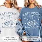 Last Disco Comfort Colors® Shirts, Custom Disco Bachelorette Party Tees, Luxury Bachelorette, Western Bach Cocktail Club Bridal Shower Gift