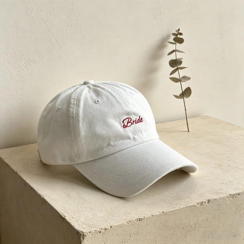 Personalized Cotton Bride Squad Baseball Cap, Custom Text Embroidered Bachelorette Party Hat, Camp Bachelorette Cap, Bridal Shower Gift