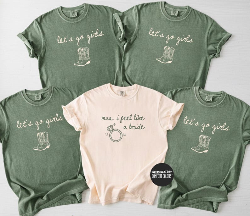 Western Nashville Bachelorette Comfort Colors® Shirts Last Rodeo Country Bachelorette Shirts Custom Let's Go Girls Bachelorette Party Shirts