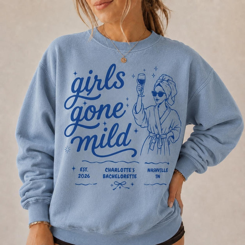 Custom Girls Gone Mild Bachelorette Shirt | Matching Team Bach Tee | Spa Party Weekend Group Tops | Girls Night Out