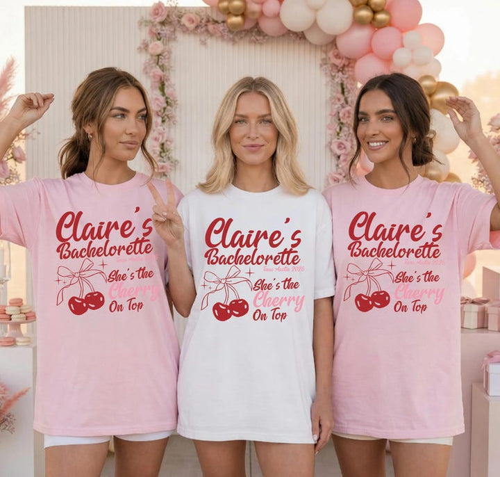 Comfort Colors® Personalized Bride to Be T-Shirt, Coquette Bow Bachelorette Party Tee