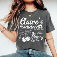 Comfort Colors® Personalized Bride to Be T-Shirt, Coquette Bow Bachelorette Party Tee