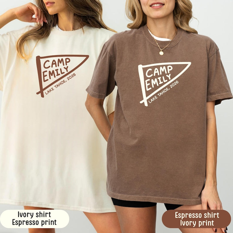 Custom Camp Bachelorette Shirts Lake Weekend Tee Personalized Camp Bach Shirt Girls Trip Matching Vacation Outfit