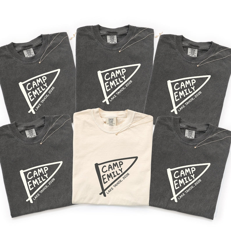 Custom Camp Bachelorette Shirts Lake Weekend Tee Personalized Camp Bach Shirt Girls Trip Matching Vacation Outfit