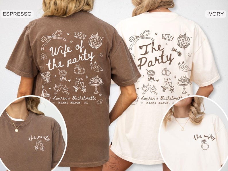 Comfort Colors® Wife of The Party Bachelorette Party Matching Shirts Bridesmaid Proposal Gift, Custom Getting Ready Bridal Party Tshirts
