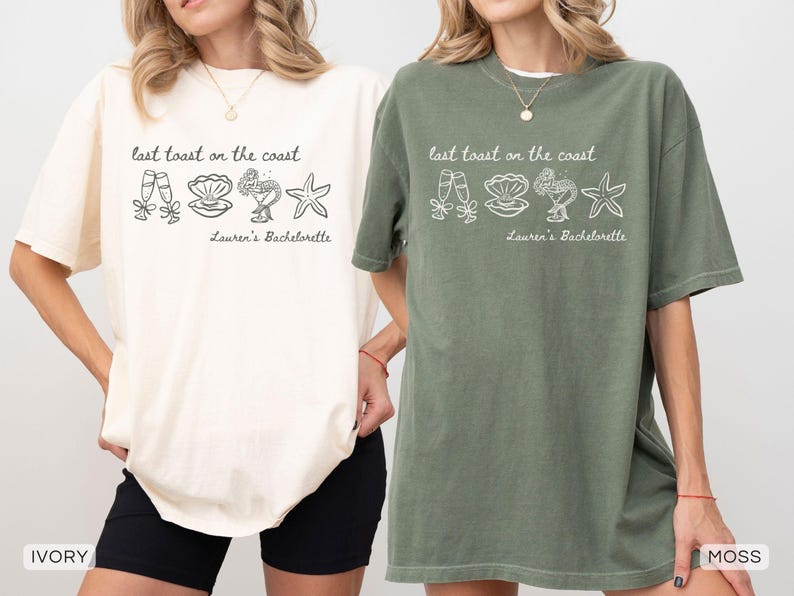 Last Toast on the Coast Bachelorette Comfort Colors® Shirts, Beach Bachelorette Group T-shirts, Coastal Bach Tee